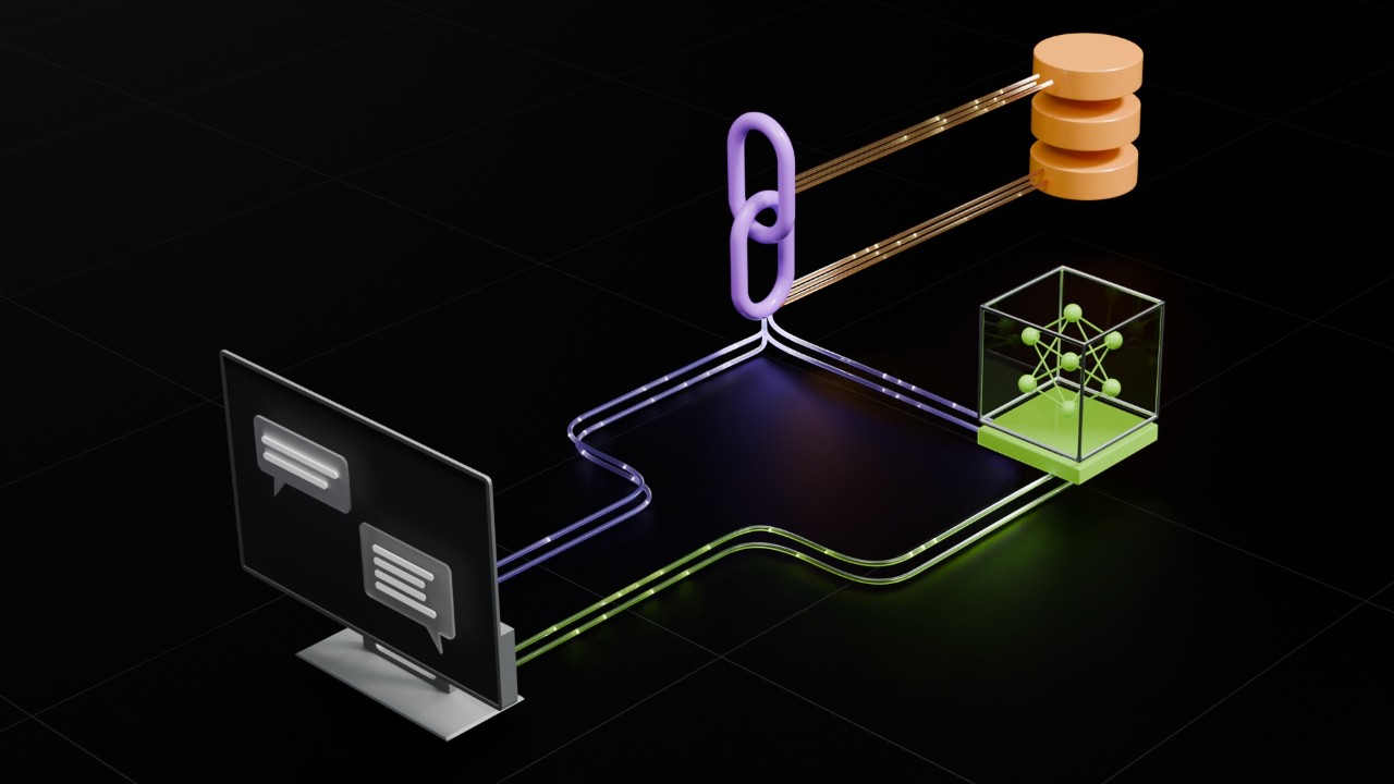 影像描繪利用 NVIDIA NIM 微服務，將企業 AI 應用程式與企業自家資料連結的 RAG 管線。